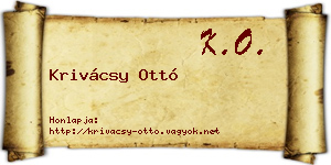 Krivácsy Ottó névjegykártya