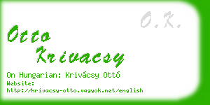 otto krivacsy business card