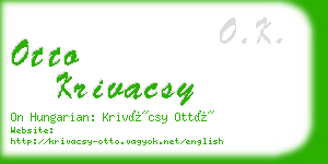 otto krivacsy business card